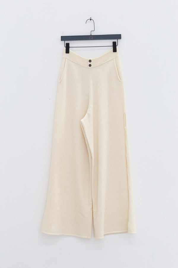 NAN KNITS 25 Autumn and Winter Hollow Cable Wide Leg Pants NAN-N25AWTR05WHI-BAI White